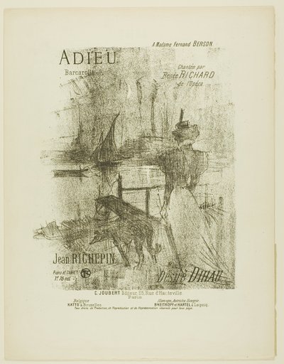 Afscheid, uit Mélodies de Désiré Dihau door Henri de Toulouse Lautrec
