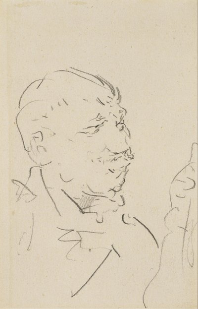 Hoofd van een man door Henri de Toulouse Lautrec
