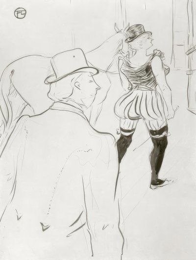 Achter de schermen door Henri de Toulouse Lautrec
