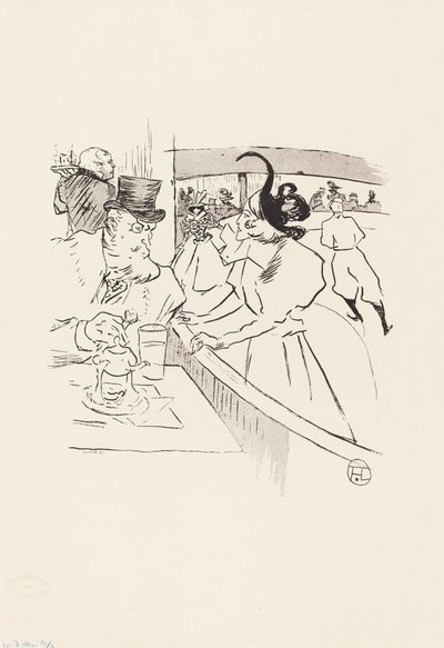 In de schaatsende professionele schoonheid, 1895 door Henri de Toulouse Lautrec