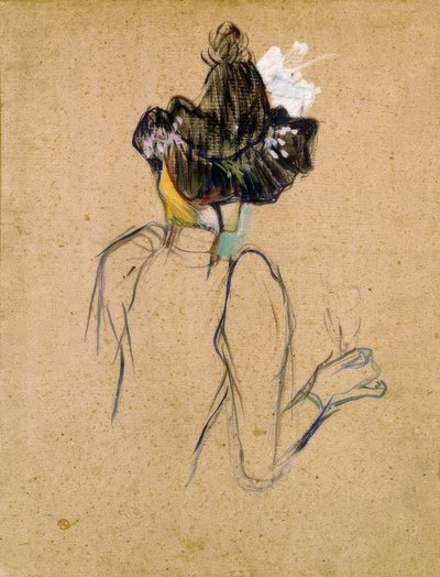 Jane Avril van achteren gezien door Henri de Toulouse Lautrec