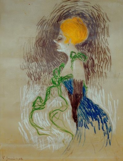 Jonge vrouw met handschoenen door Henri de Toulouse Lautrec