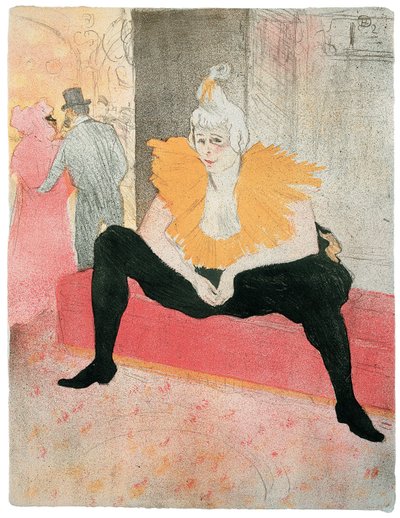 La Clownesse assise door Henri de Toulouse Lautrec