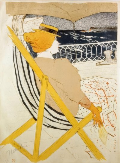 De passagier van 54 of Wandeling op een jacht door Henri de Toulouse Lautrec