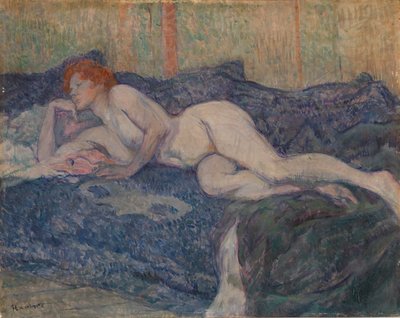 Naakt Liggend op een Bank door Henri de Toulouse Lautrec