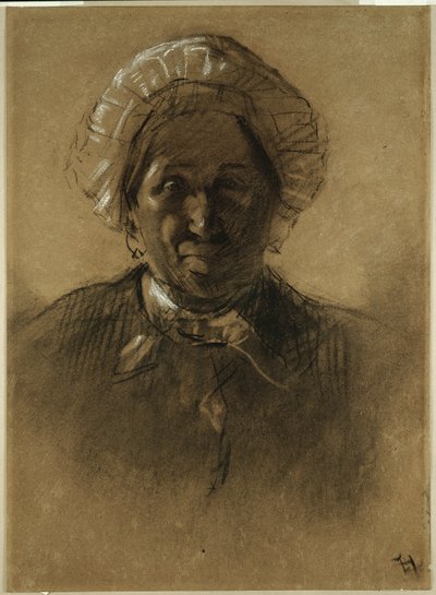 Oude vrouw door Henri de Toulouse Lautrec