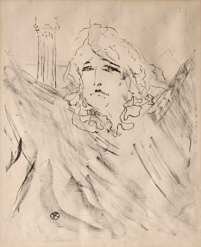 Portretten van Acteurs en Actrices: Dertien Lithografieën: Sarah Bernhardt door Henri de Toulouse Lautrec