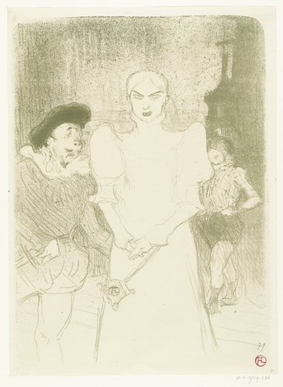 Portret van actrice Rose Caron in haar rol van Marguerite in Faust in Opera in Parijs door Henri de Toulouse Lautrec