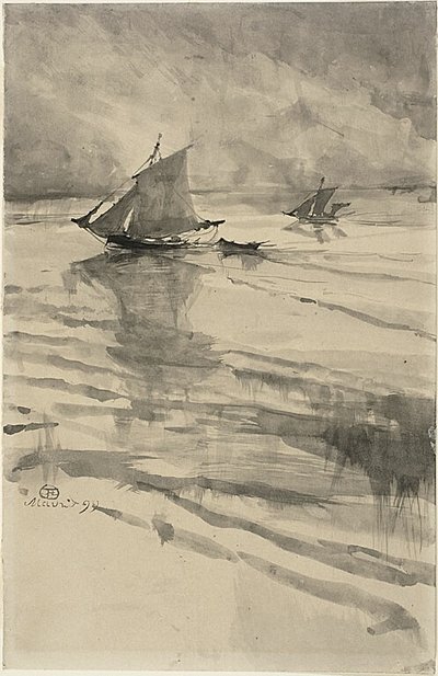 Zeilboten door Henri de Toulouse Lautrec