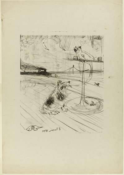 De hond en de papegaai door Henri de Toulouse Lautrec