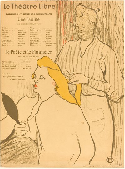 De Kapper - Programma voor het Theatre-Libre door Henri de Toulouse Lautrec