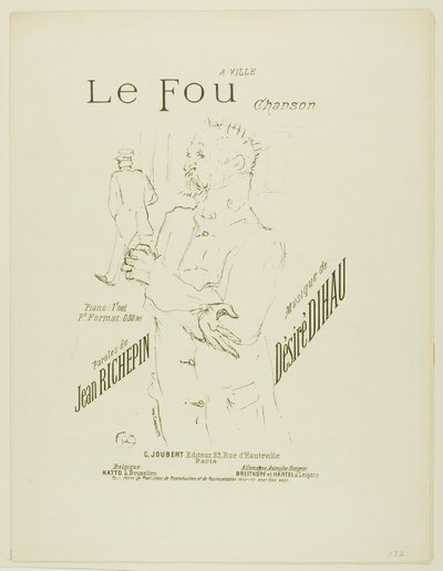 De Gek, uit Mélodies de Désiré Dihau door Henri de Toulouse Lautrec
