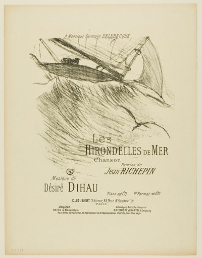 De Zeezwaluwen, uit Mélodies de Désiré Dihau door Henri de Toulouse Lautrec