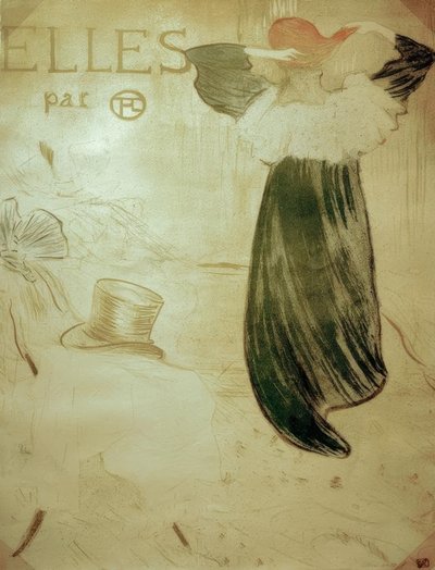 Titel van de serie Elles door Henri de Toulouse Lautrec