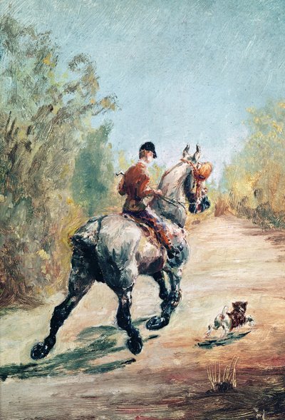 Drafpaard met een kleine hond, 1879 door Henri de Toulouse Lautrec