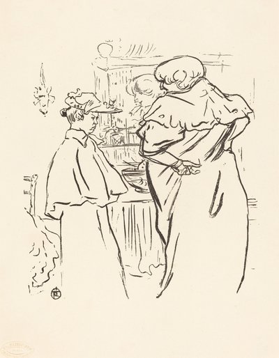 Twee Vrouwen voor een Spiegel door Henri de Toulouse Lautrec
