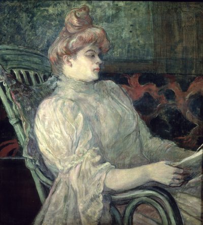 Vrouw die leest door Henri de Toulouse Lautrec