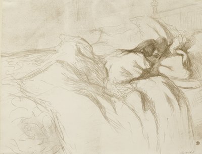 Liggende vrouw - wakker worden, 1896 door Henri de Toulouse Lautrec