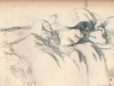Vrouw die wakker wordt in bed, 1896 door Henri de Toulouse Lautrec