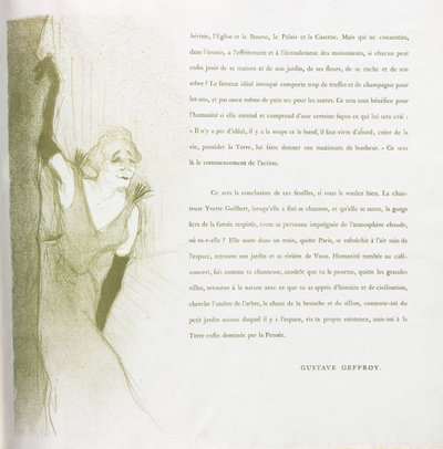 Yvette Guilbert-Franse Serie: Nr. 16 door Henri de Toulouse Lautrec