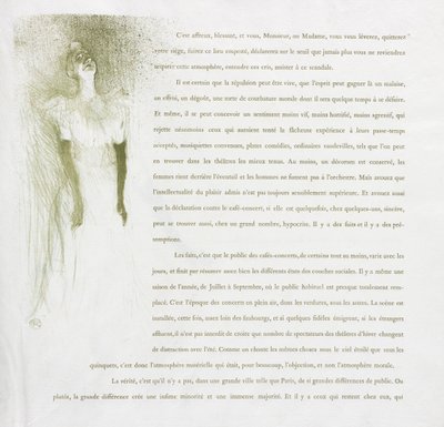 Yvette Guilbert-Franse Serie: Nr. 3, 1894 door Henri de Toulouse Lautrec