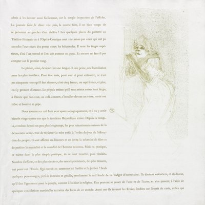 Yvette Guilbert-Franse serie: nr. 5, 1894 door Henri de Toulouse Lautrec
