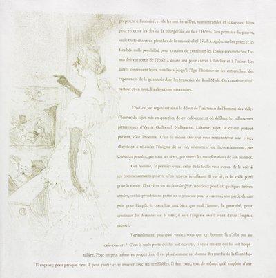Yvette Guilbert-Franse Serie: Nr. 6 door Henri de Toulouse Lautrec