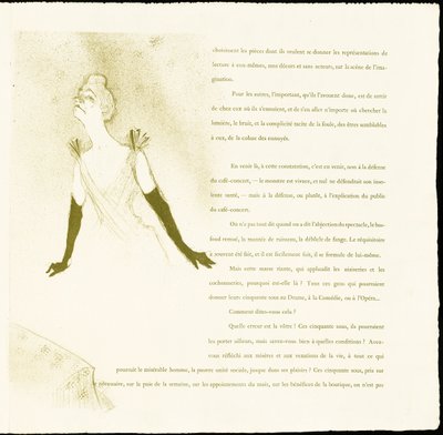 Yvette Guilbert door Henri de Toulouse Lautrec