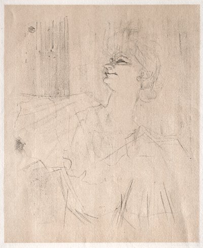 Yvette Guilbert: à Ménilmontant, de Bruant, 1898 door Henri de Toulouse Lautrec