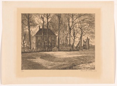 Buitenhuis tussen de bomen door Henriëtte de Vries (signed by artist)