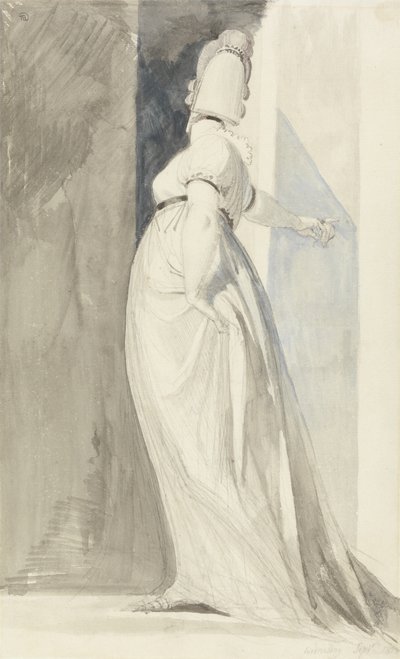 Achteraanzicht van een Staande Vrouw, genaamd Mevrouw Fuseli door Henry  Fuseli