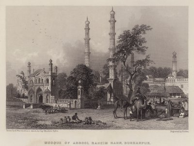 Moskee van Abdool Raheim Kahn, Burhanpur door Henry (after) Warren
