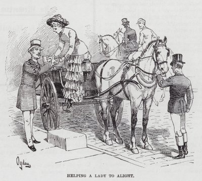 Een Dame Helpen Uitstappen door Henry Alexander (after) Ogden