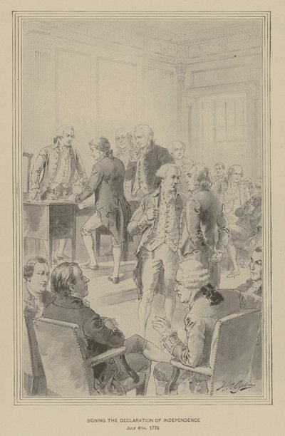 Ondertekening van de Onafhankelijkheidsverklaring, 4 juli 1776 door Henry Alexander (after) Ogden