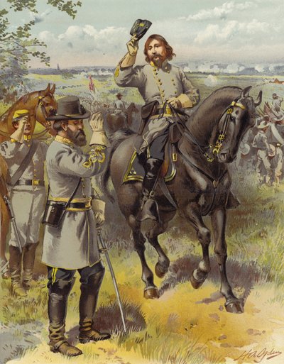 Generaal Pickett ontvangt het bevel om aan te vallen van Generaal Longstreet, Gettysburg; 3 juli 1863 door Henry Alexander Ogden