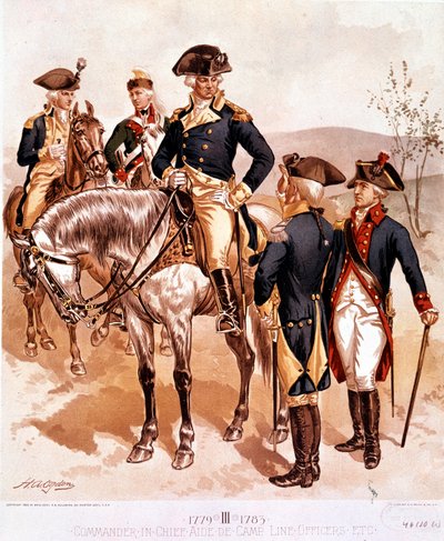 Uniform van de opperbevelhebber en officieren van het Amerikaanse Continentale Leger door Henry Alexander Ogden
