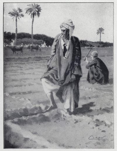 Water geven met de voet in Gizeh, Egypte door Henry Andrew Harper