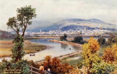 Barnstaple, vanaf de rivier door Henry B. (after) Wimbush