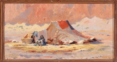 Arabische tent in de woestijn bij Blidah door Henry Brokman Knudsen