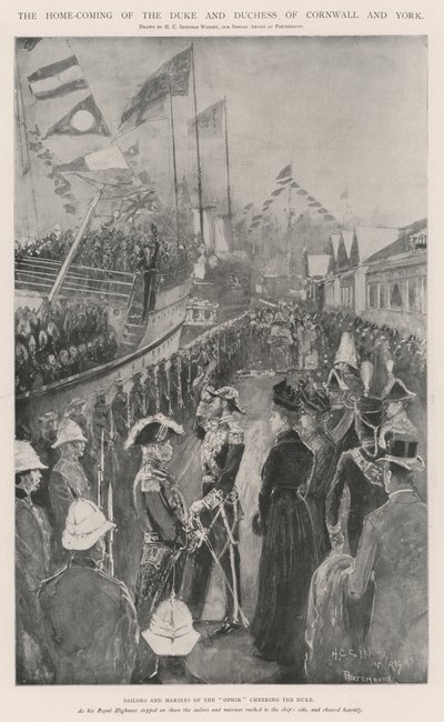De Thuiskomst van de Hertog en Hertogin van Cornwall en York door Henry Charles Seppings Wright