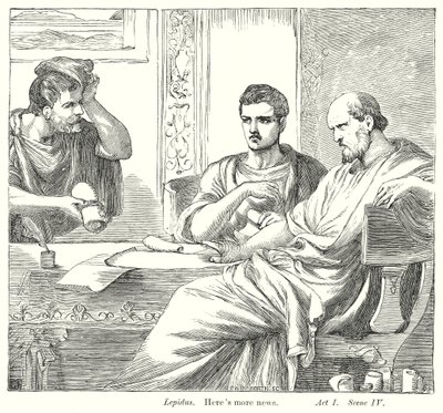 Antonius en Cleopatra (gravure) door Henry Courtney (after) Selous