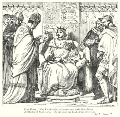 Koning Hendrik V (gravure) door Henry Courtney (after) Selous