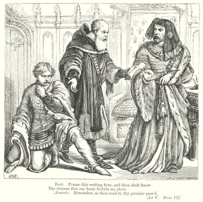 Koning Richard II (gravure) door Henry Courtney (after) Selous