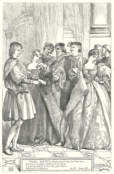 Much Ado About Nothing (gravure) door Henry Courtney (after) Selous