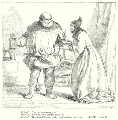 De vrolijke vrouwen van Windsor (gravure) door Henry Courtney (after) Selous
