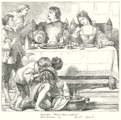 Het temmen van de feeks (gravure) door Henry Courtney (after) Selous