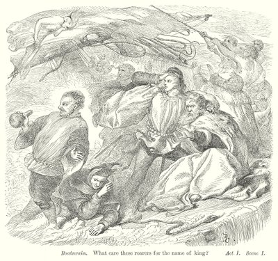De storm (gravure) door Henry Courtney (after) Selous