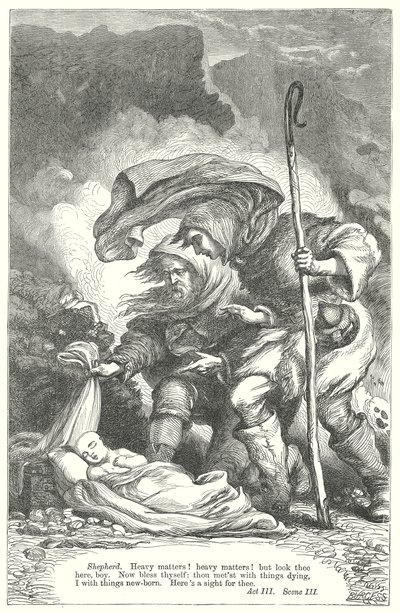 Het verhaal van de winter (gravure) door Henry Courtney (after) Selous