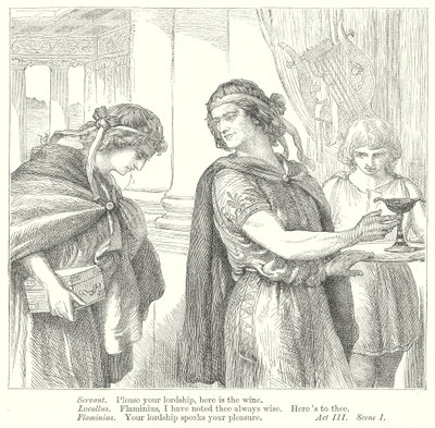 Timon van Athene (gravure) door Henry Courtney (after) Selous