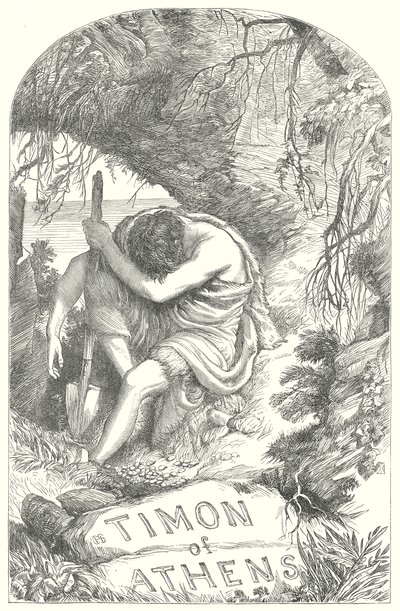 Timon van Athene (gravure) door Henry Courtney (after) Selous